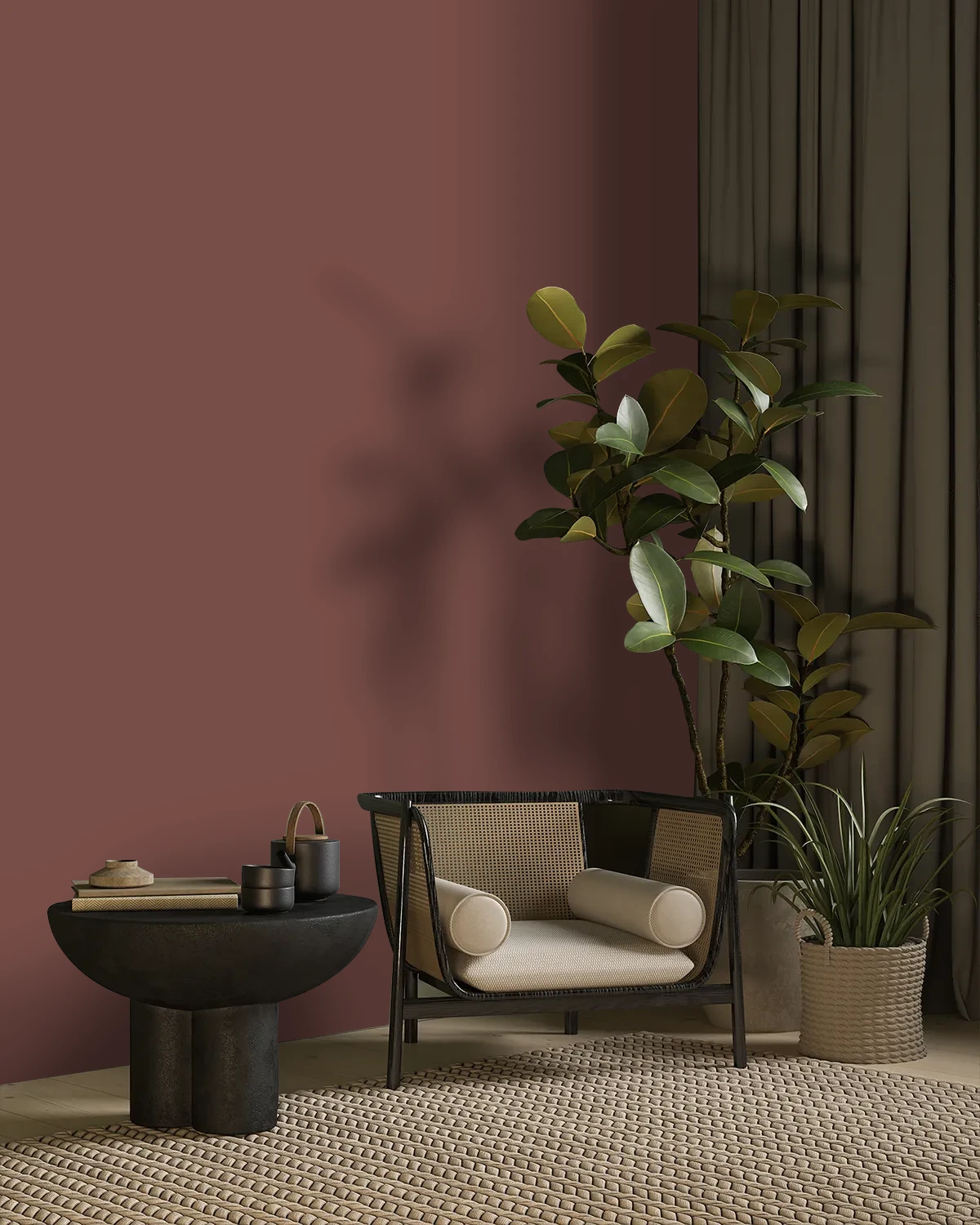 Nippon Paint's NEW TERRACOTTA color on a beautifully decorated wall.