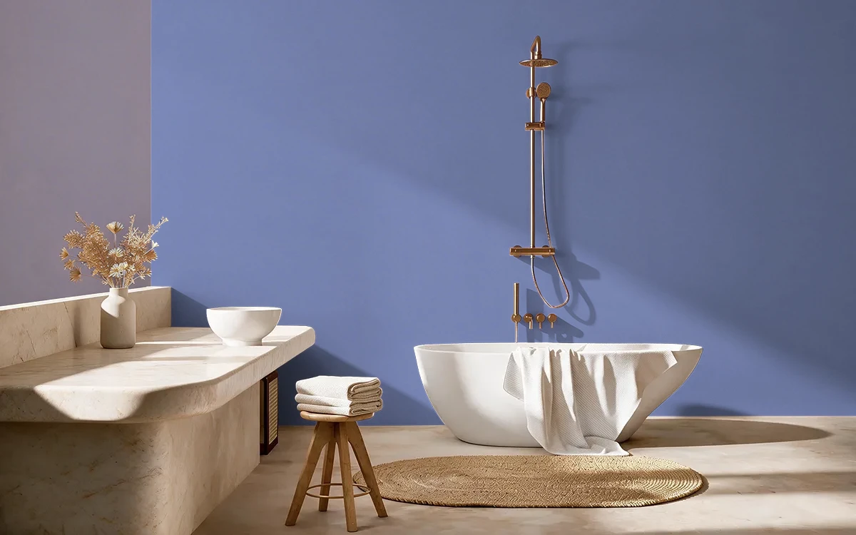 Nippon Paint's NIGARA NIGHTS color on different wall surfaces.