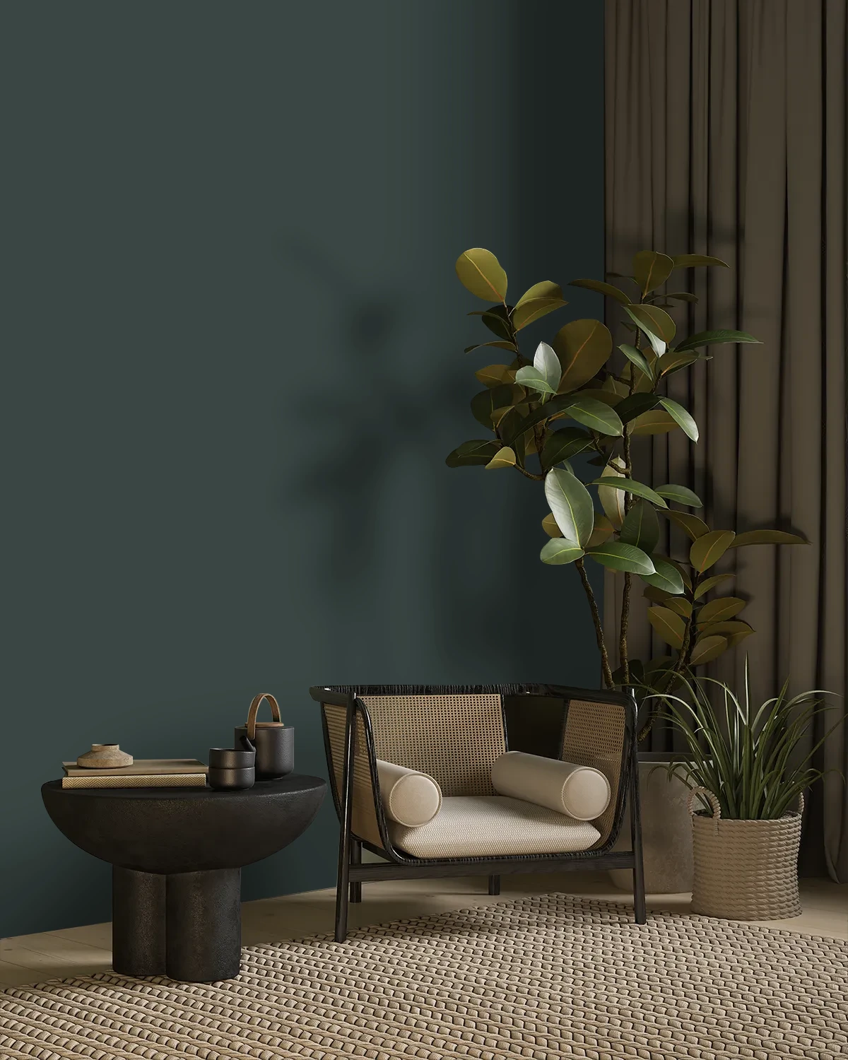 Nippon Paint's NIGHT REEF color on a beautifully decorated wall.