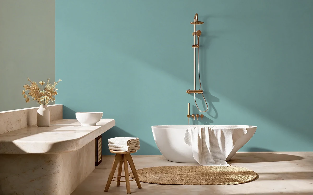 Nippon Paint's NIGHTIME STORY color on different wall surfaces.