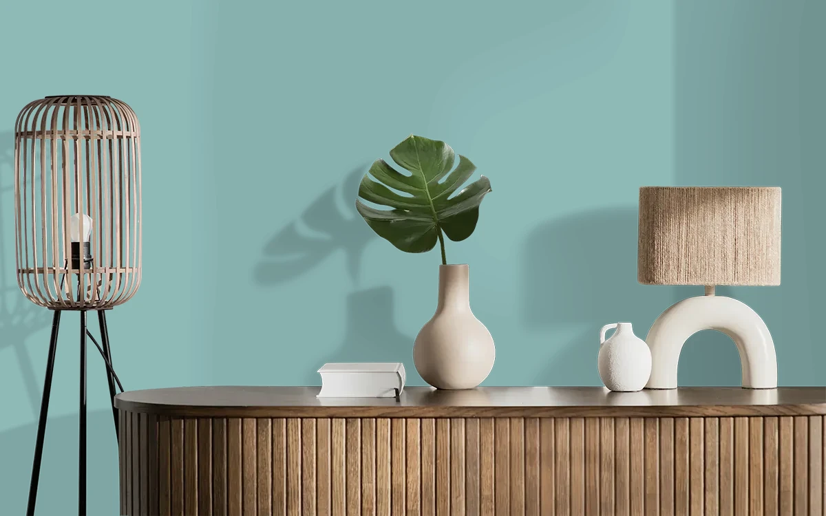 Nippon Paint's NIGHTIME STORY color on different wall surfaces.
