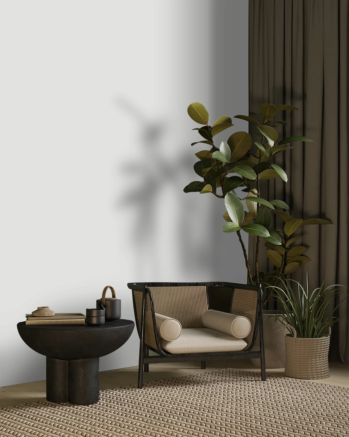 Nippon Paint's NITRO GRAY color on a beautifully decorated wall.