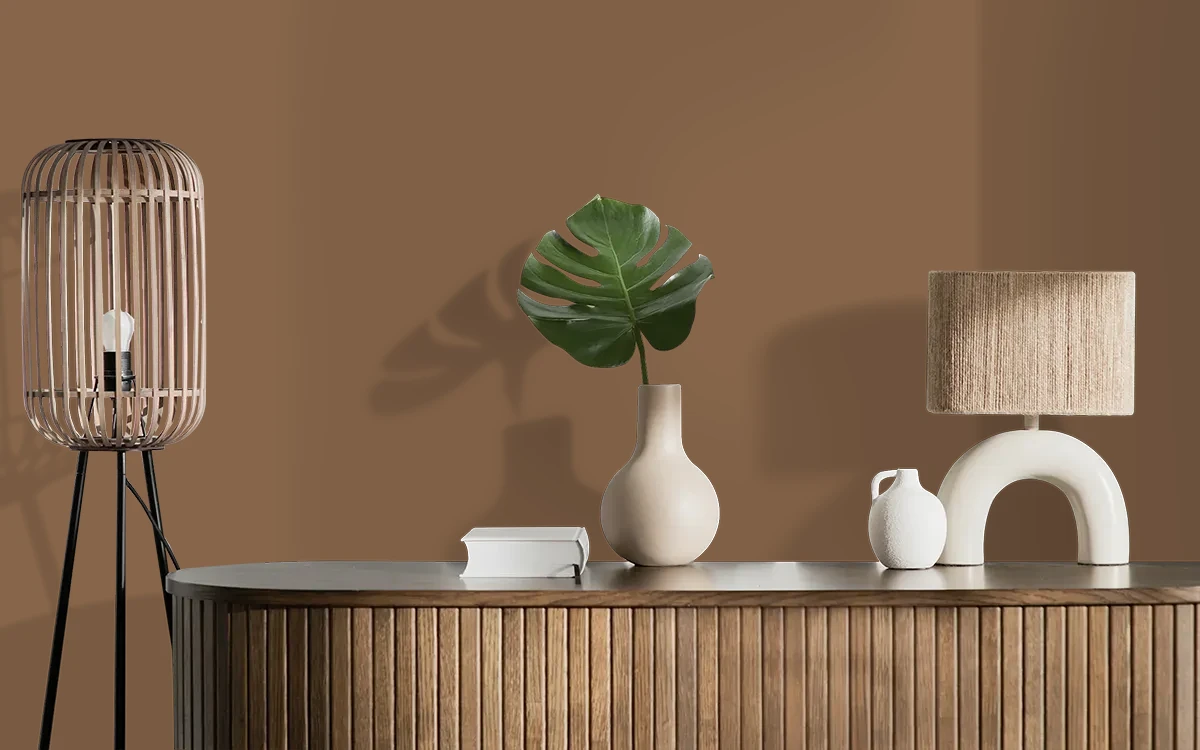 Nippon Paint's NUTTY CREAM color on different wall surfaces.