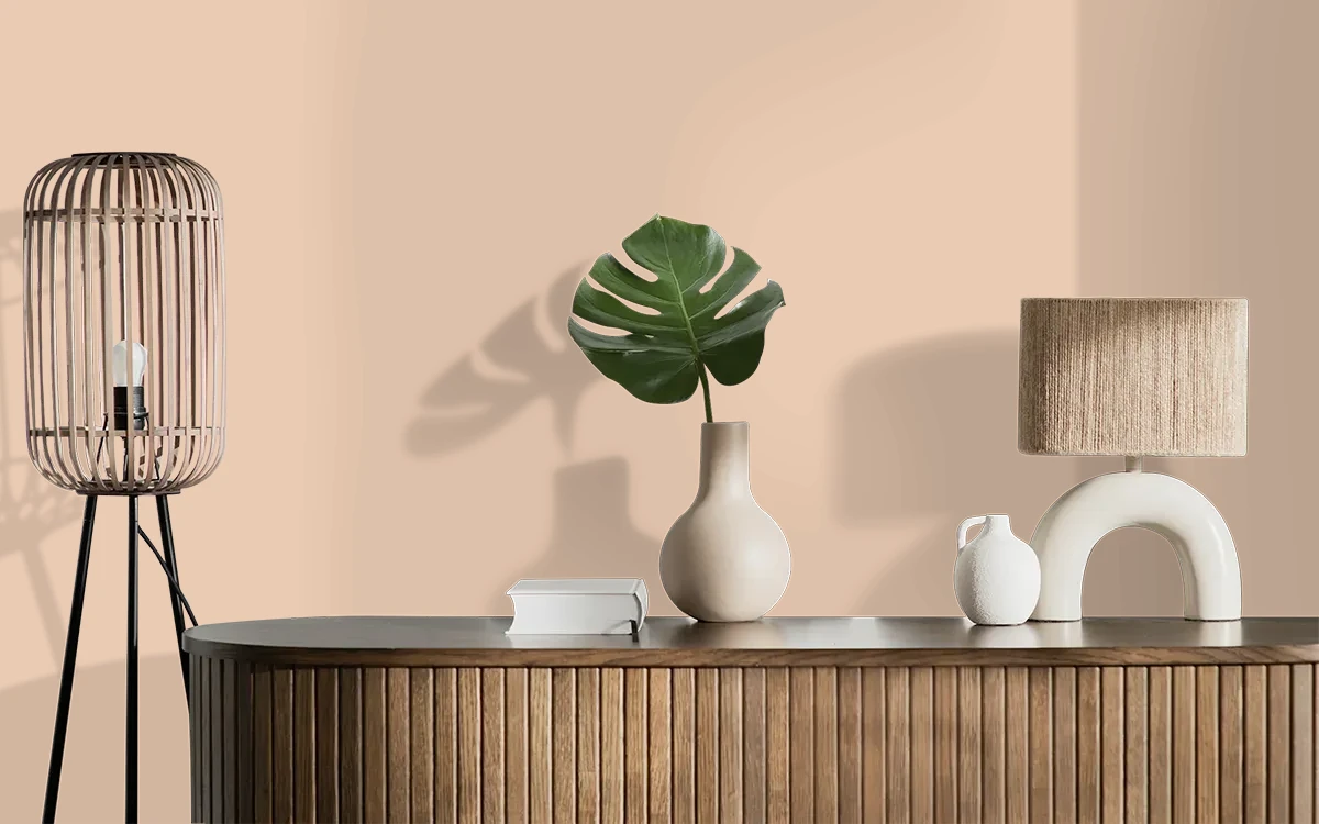 Nippon Paint's OATMEAL CAKE color on different wall surfaces.