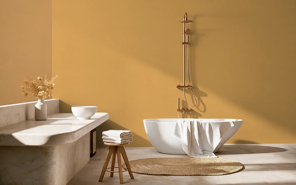 Nippon Paint's OLD GINGER color on different wall surfaces.
