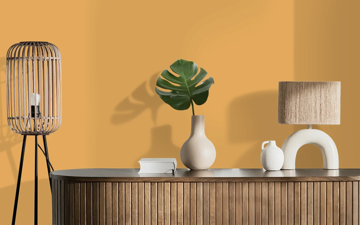Nippon Paint's OLD GINGER color on different wall surfaces.