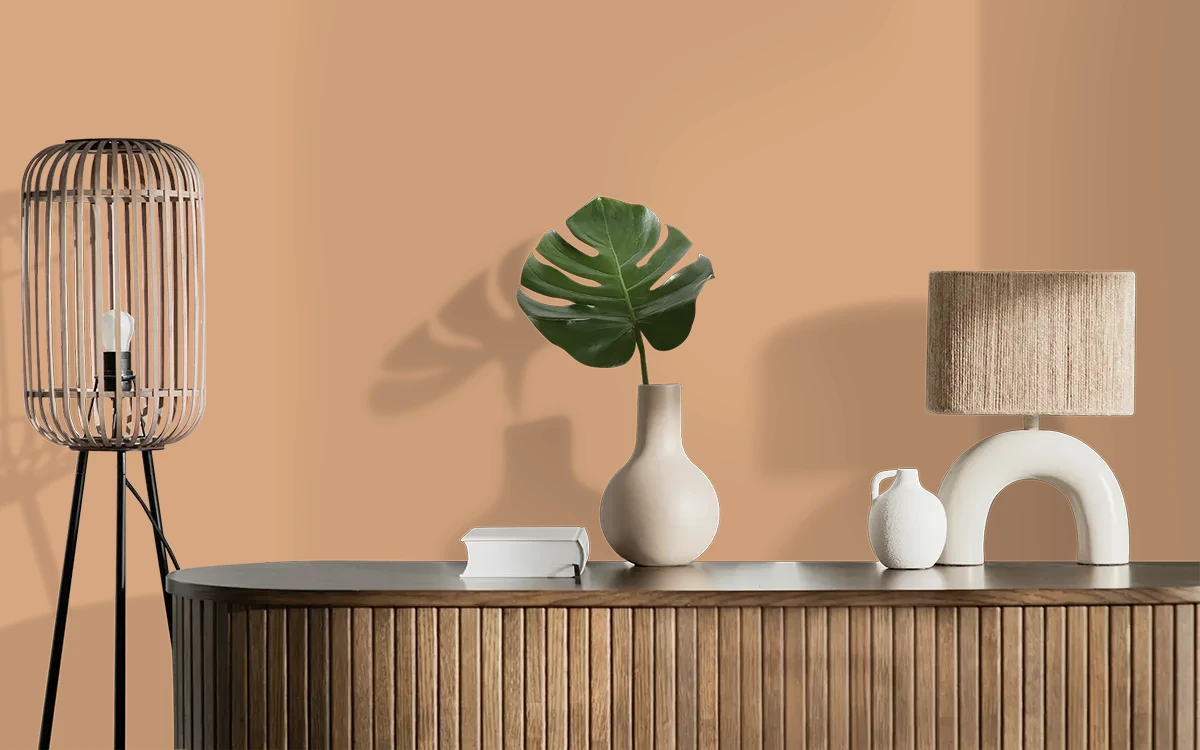 Nippon Paint's OLD SCROLL color on different wall surfaces.