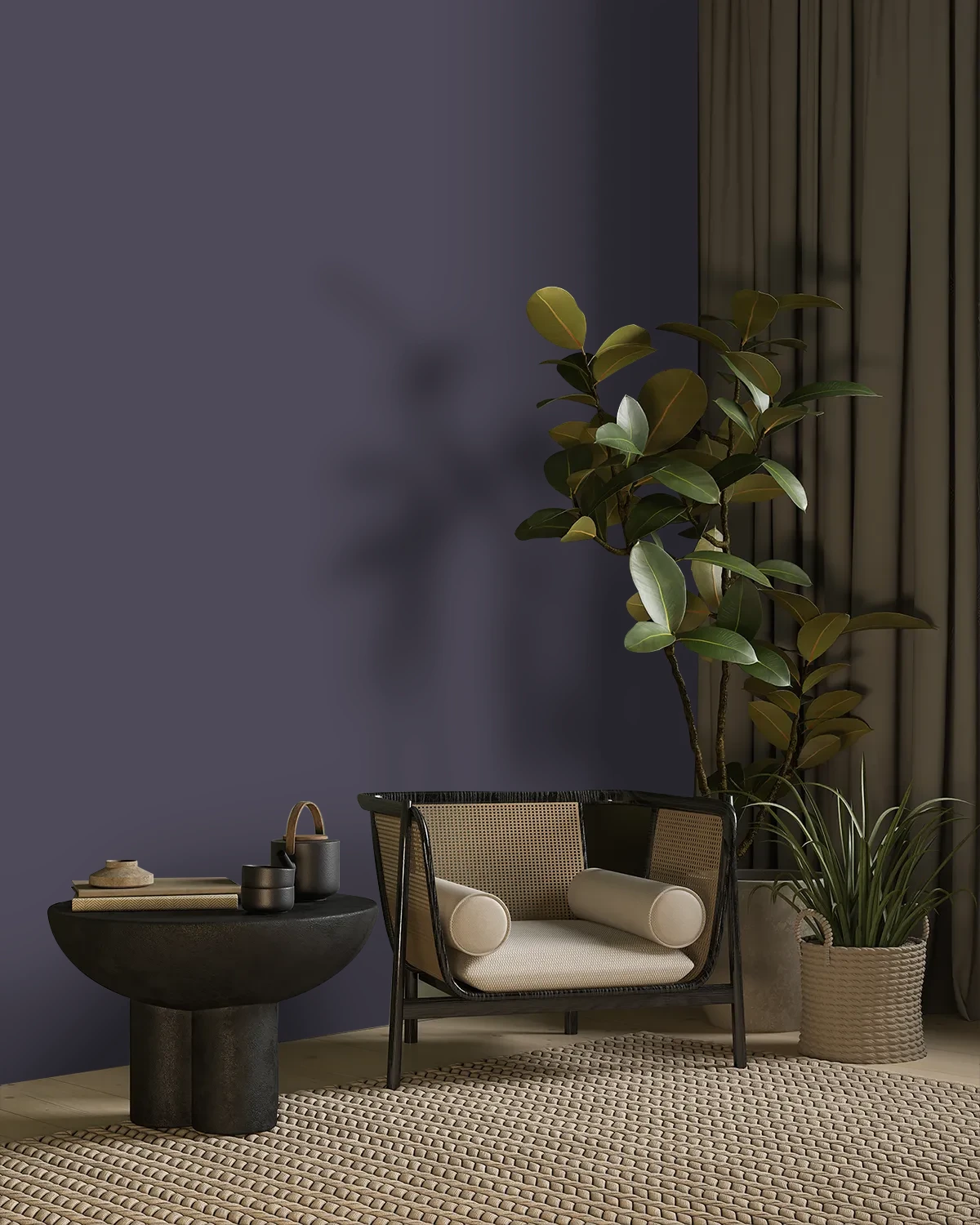 Nippon Paint's OPERA NIGHT color on a beautifully decorated wall.