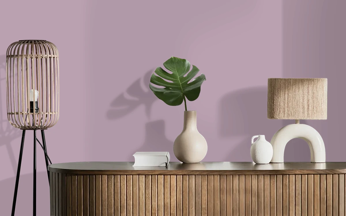 Nippon Paint's OPHELIA'S SONG color on different wall surfaces.