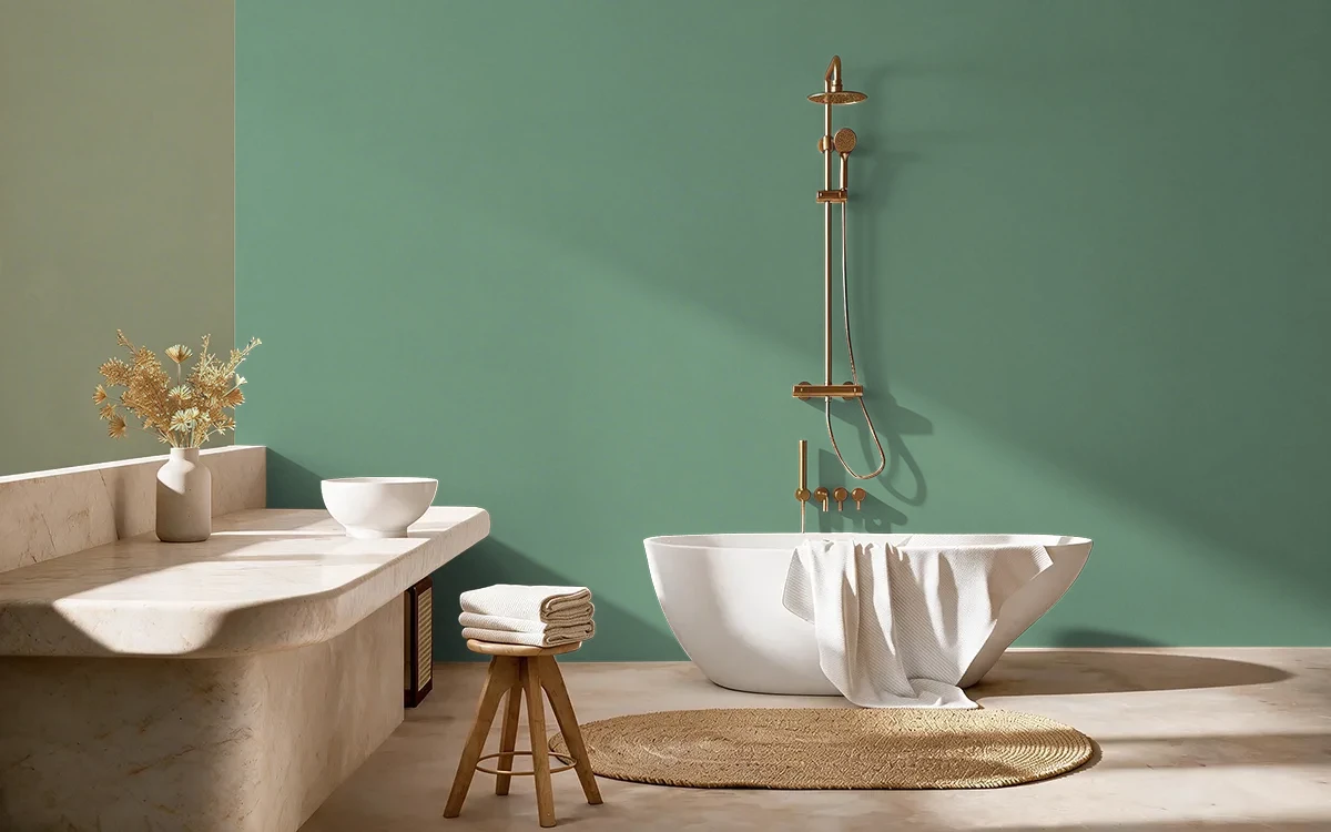 Nippon Paint's ORCHARD BOULEVARD color on different wall surfaces.