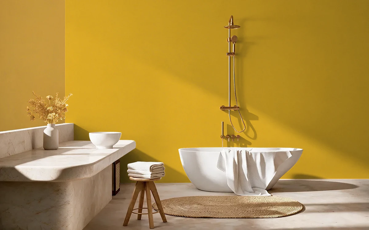 Nippon Paint's OSCAR'S TROPHY color on different wall surfaces.