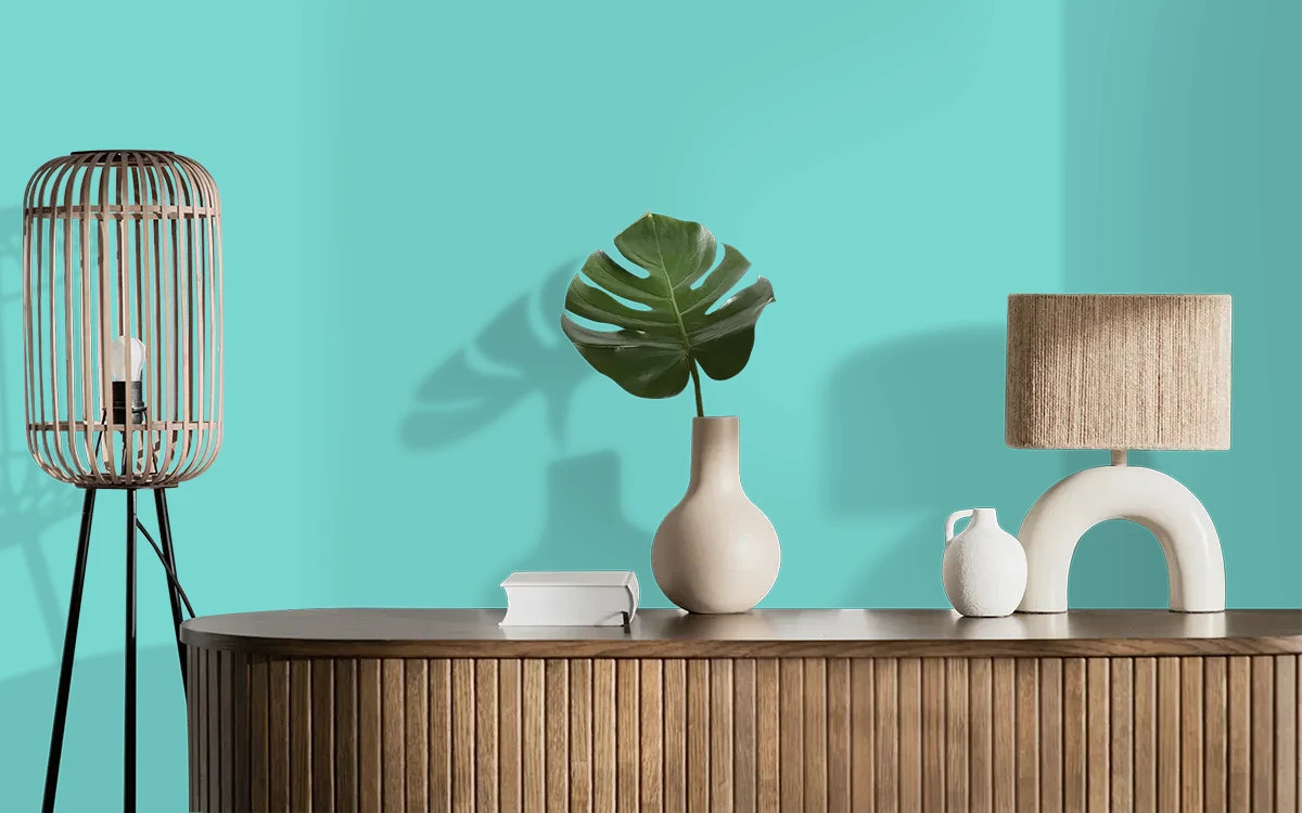 Nippon Paint's OUTDOORS FUN color on different wall surfaces.