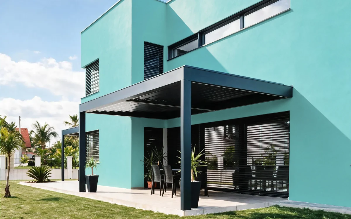 Nippon Paint's OUTDOORS FUN color on different wall surfaces.