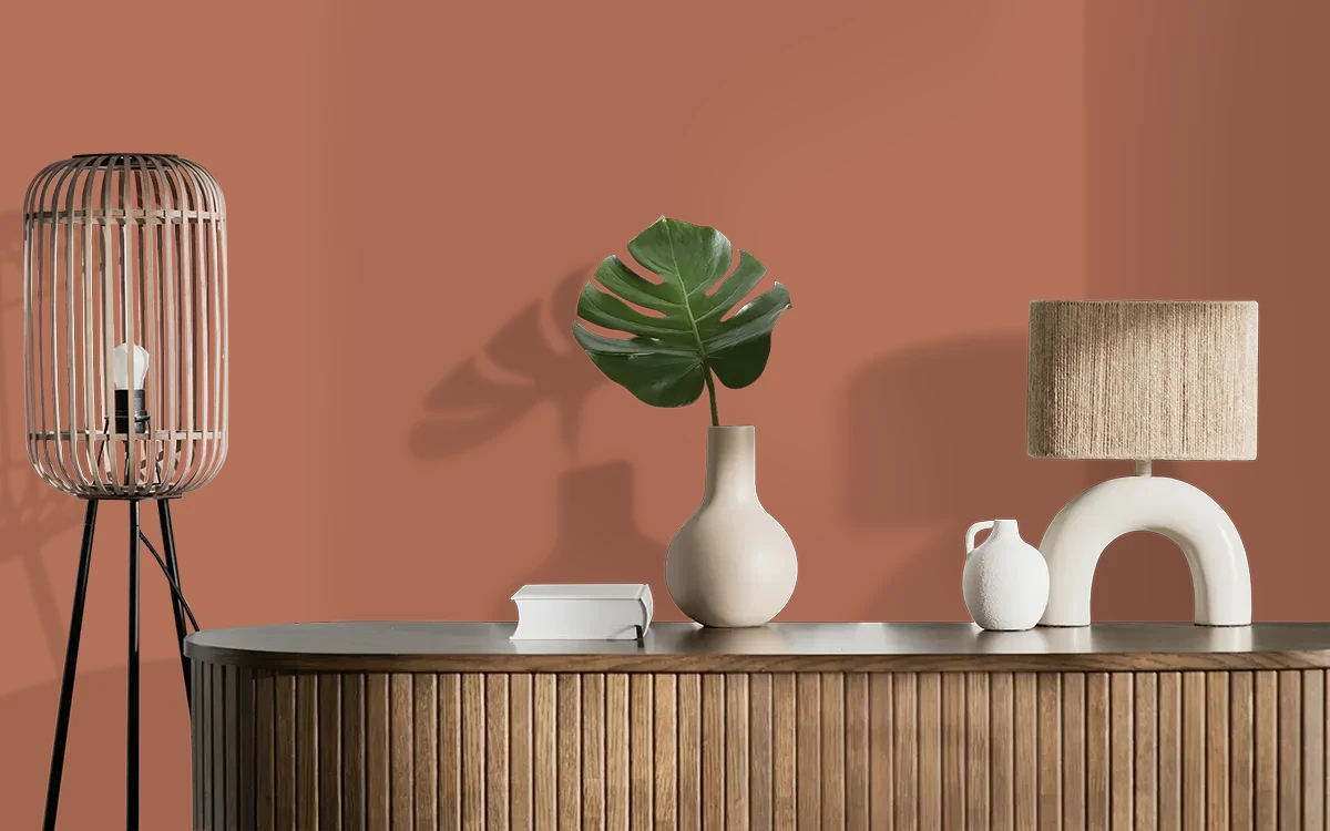 Nippon Paint's OVEN BAKED color on different wall surfaces.
