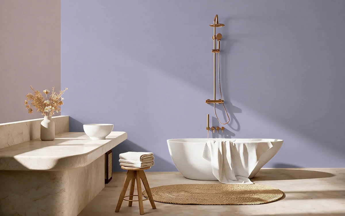 Nippon Paint's OVERCAST color on different wall surfaces.