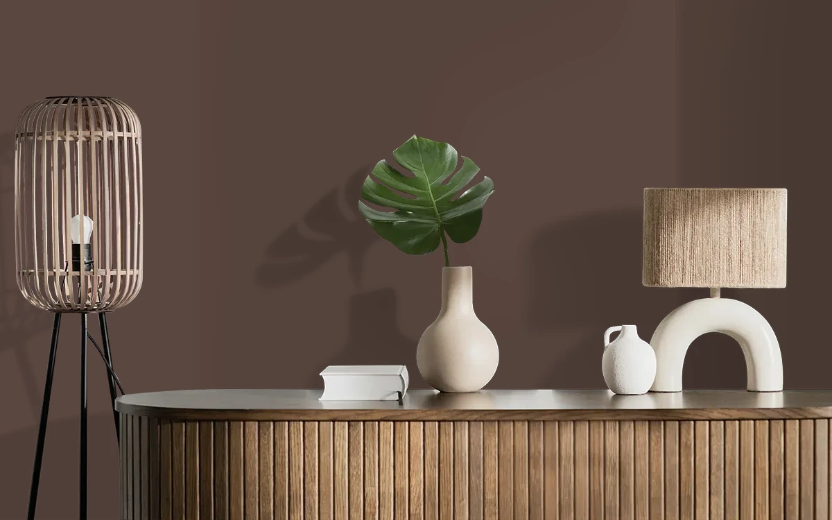 Nippon Paint's PAINTED FRAME color on different wall surfaces.
