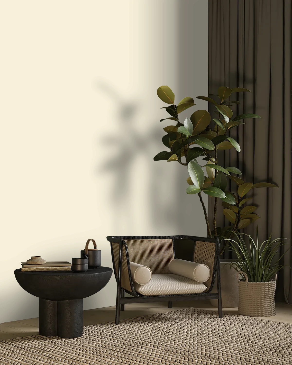 Nippon Paint's PALE COTTON color on a beautifully decorated wall.