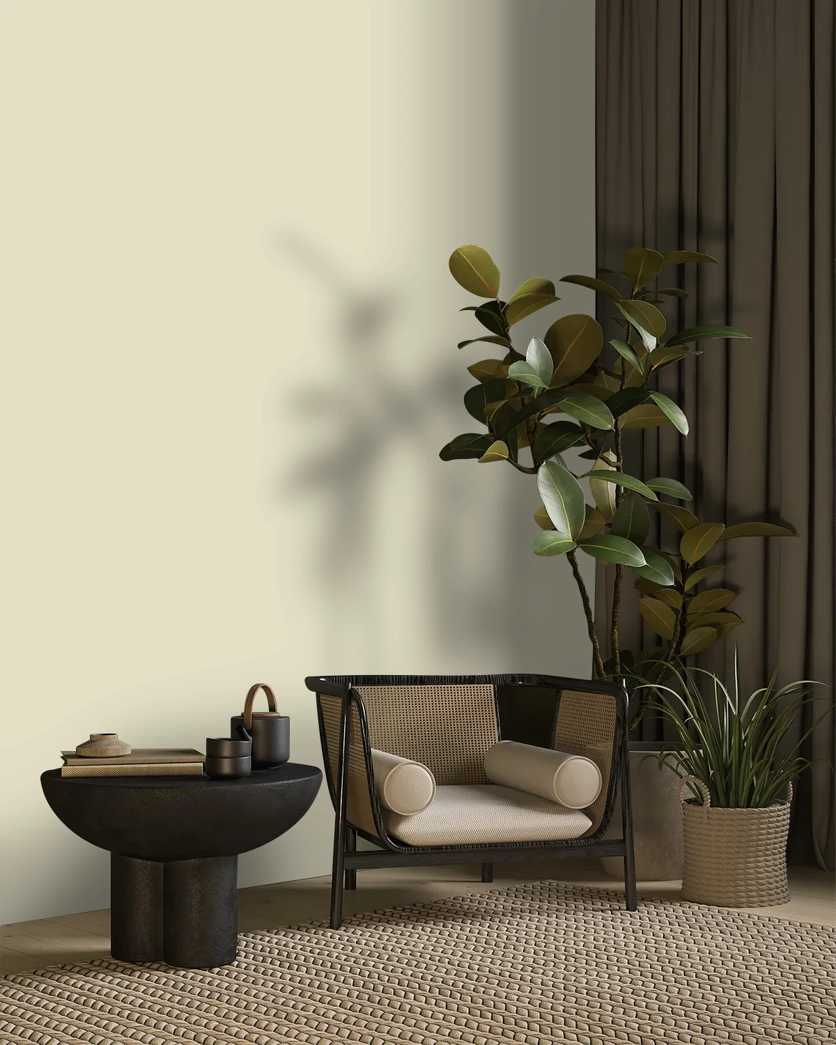 Nippon Paint's PAPAYA FLARE color on a beautifully decorated wall.