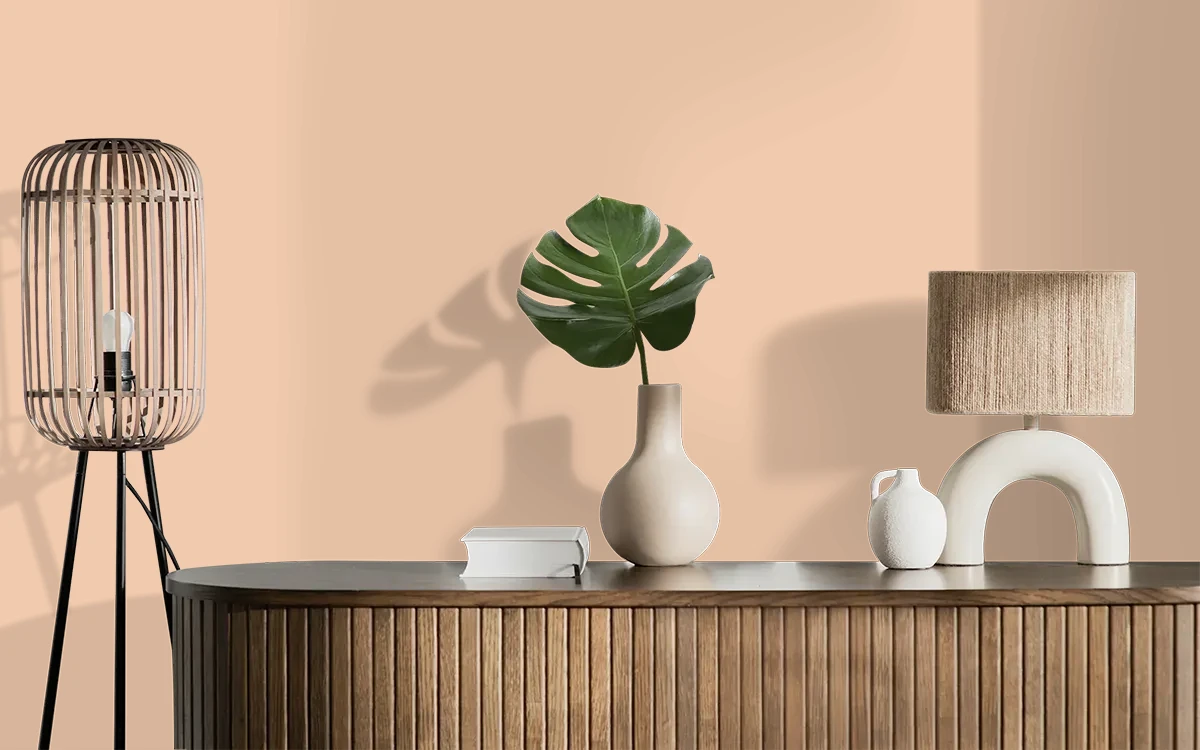 Nippon Paint's PARCHMENT PAPER color on different wall surfaces.