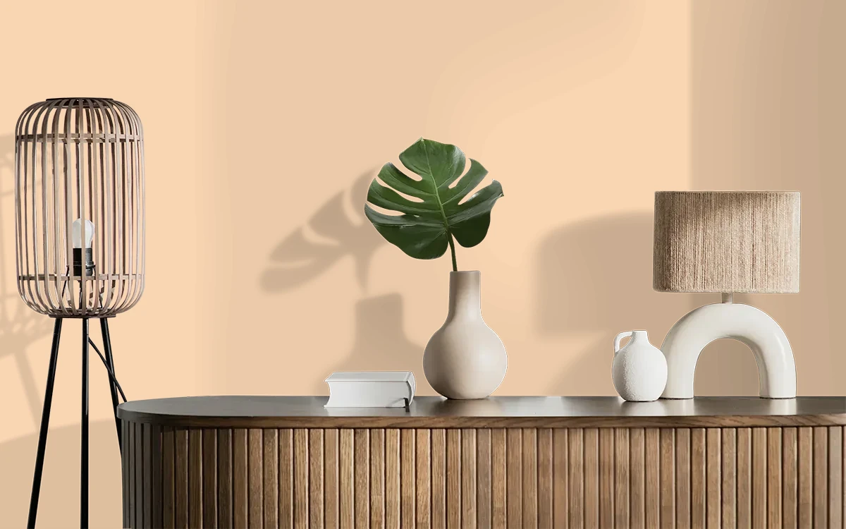 Nippon Paint's PARIS PERFUME color on different wall surfaces.