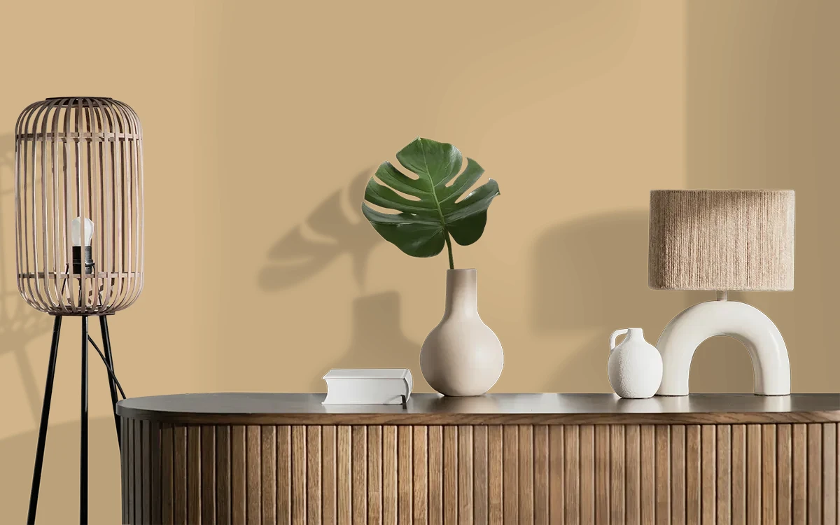 Nippon Paint's PASTRY PUFF color on different wall surfaces.