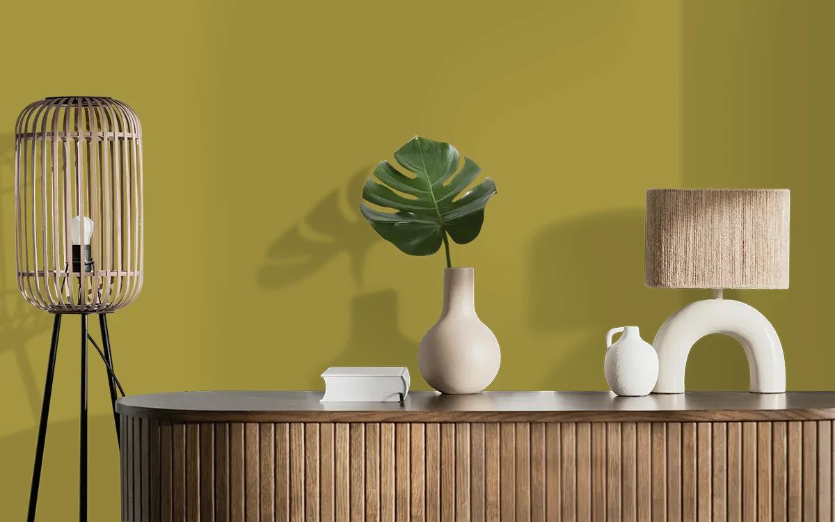 Nippon Paint's PATCHWORK color on different wall surfaces.