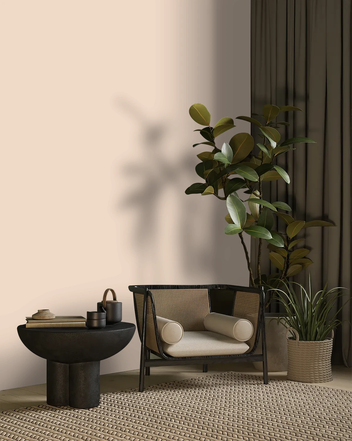 Nippon Paint's PEACH OFFER color on a beautifully decorated wall.