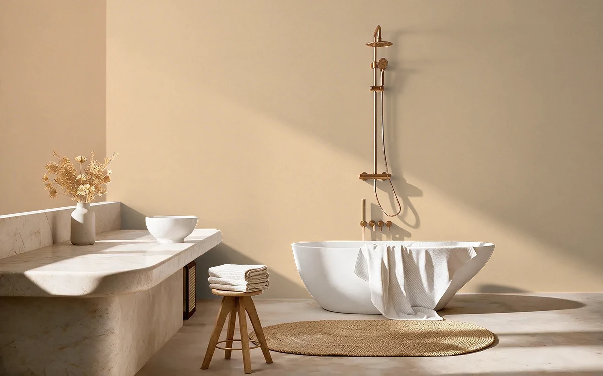 Nippon Paint's PEARL INLAY color on different wall surfaces.
