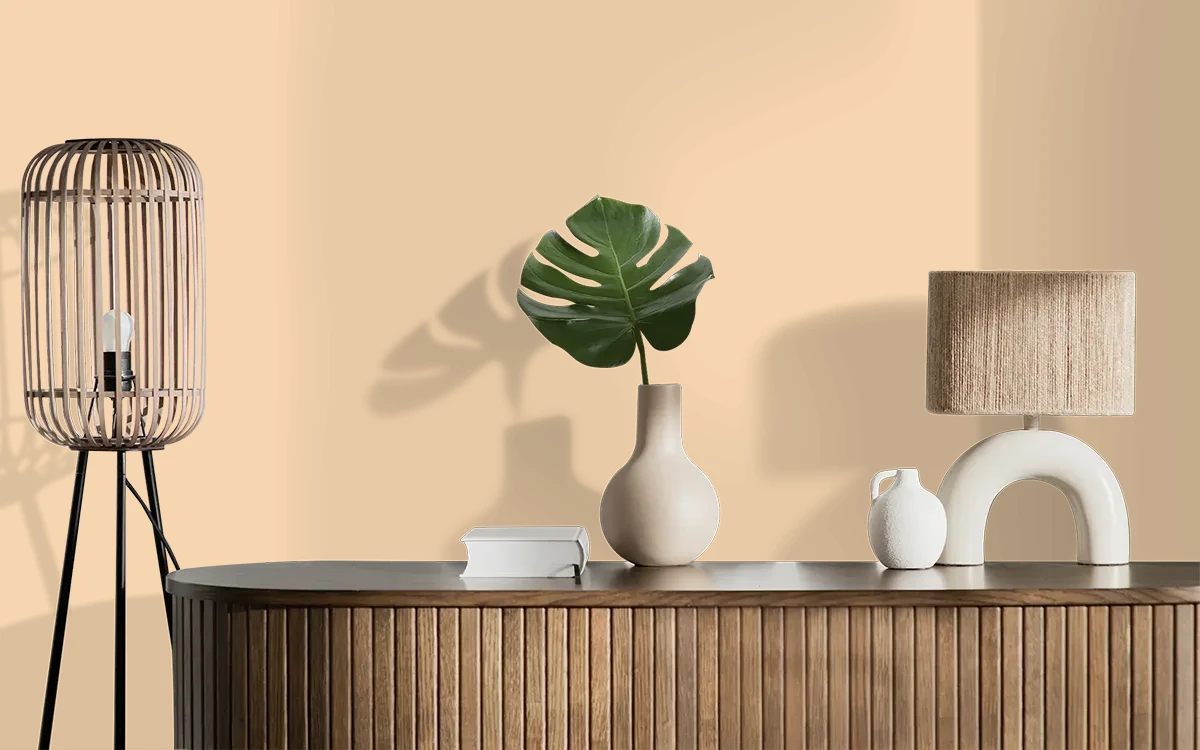 Nippon Paint's PEARL INLAY color on different wall surfaces.