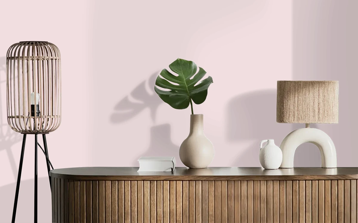 Nippon Paint's PERFECT PIROUETTE color on different wall surfaces.