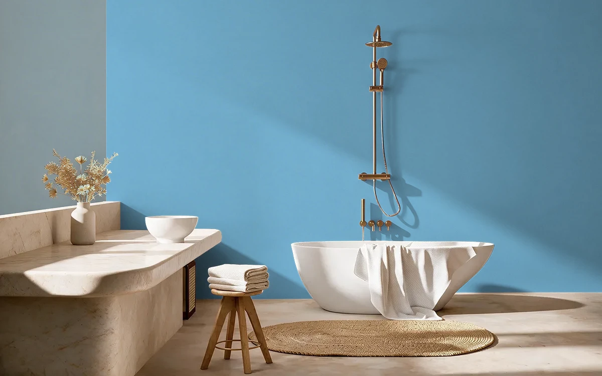 Nippon Paint's PERFECT PITCH color on different wall surfaces.