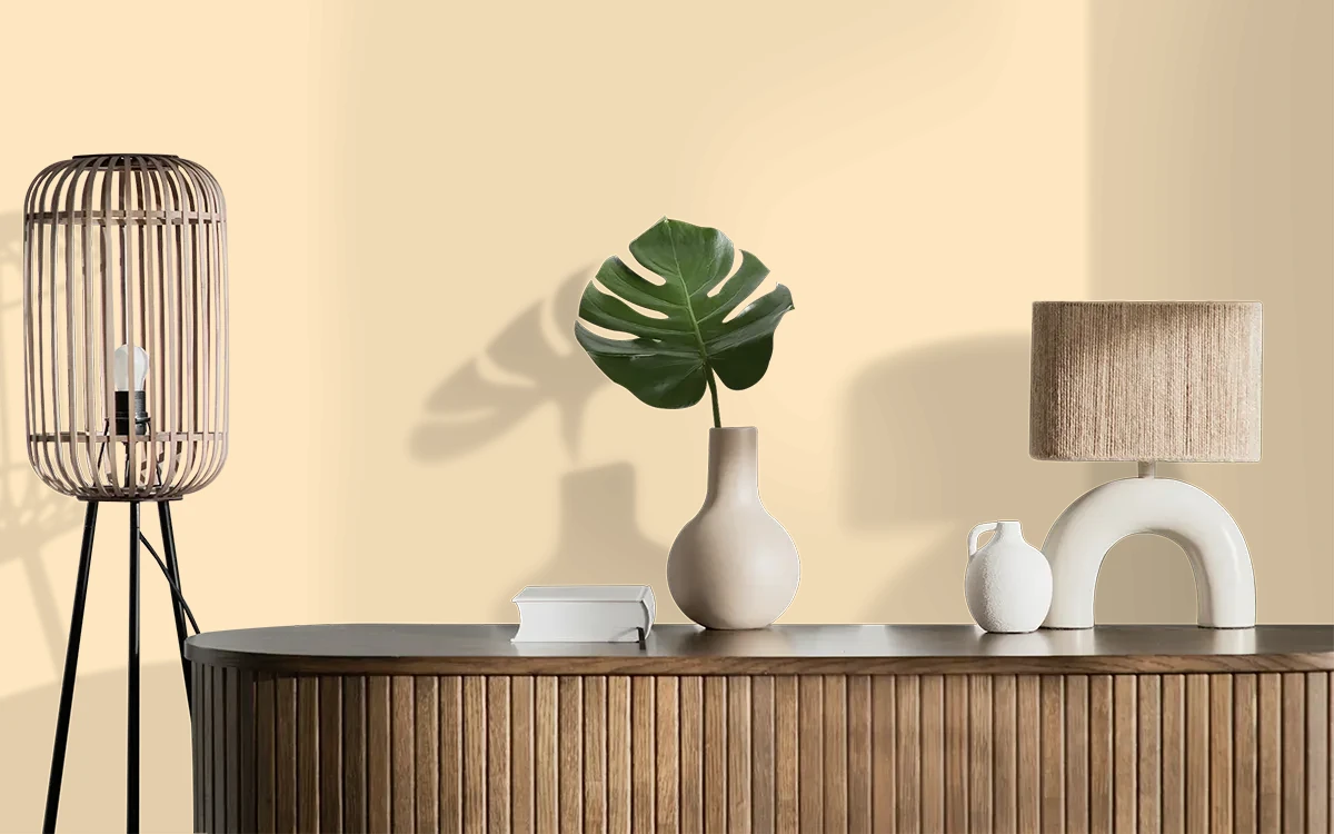 Nippon Paint's PERFUME PUFF color on different wall surfaces.