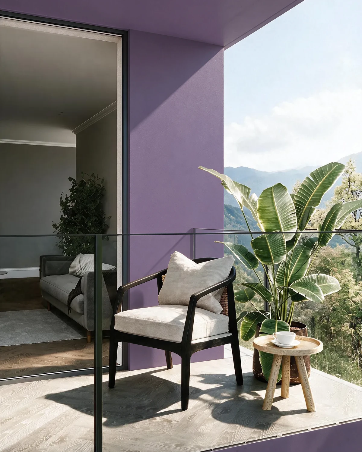 Nippon Paint's PICKED PLUM color on a beautifully decorated wall.