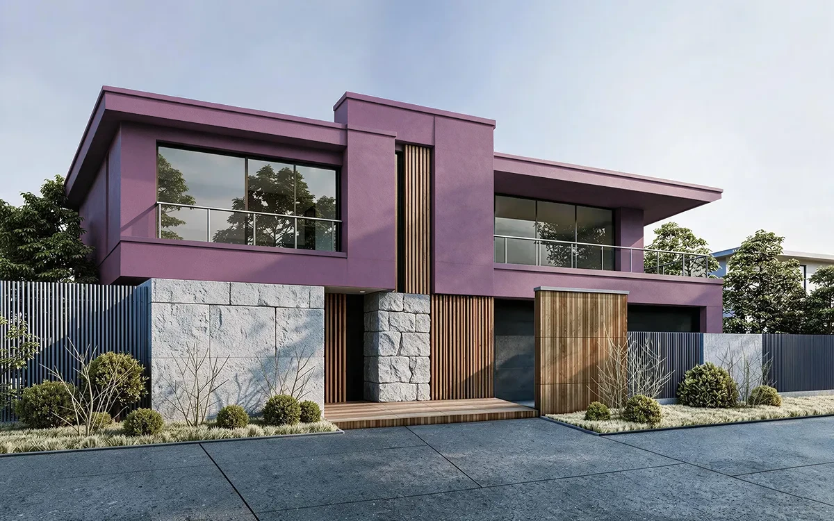 Nippon Paint's PIKE'S PINK color on different wall surfaces.
