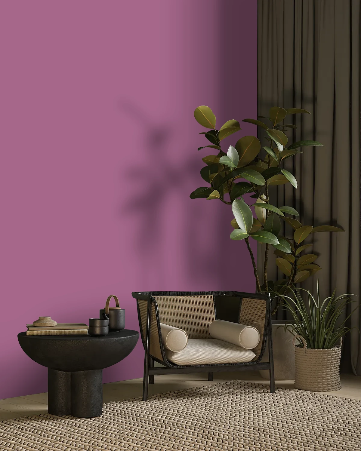 Nippon Paint's PIKE'S PINK color on a beautifully decorated wall.