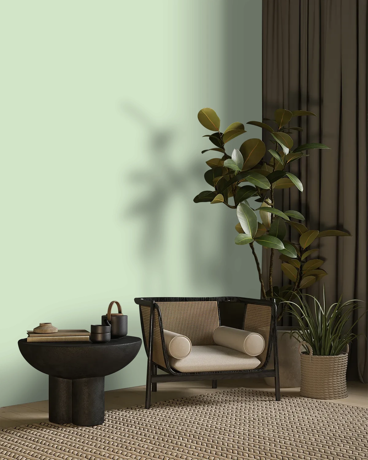Nippon Paint's PINE SCENT color on a beautifully decorated wall.