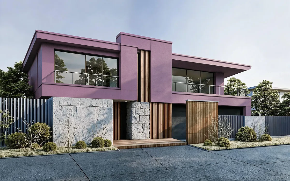 Nippon Paint's PINK BOUQUET color on different wall surfaces.