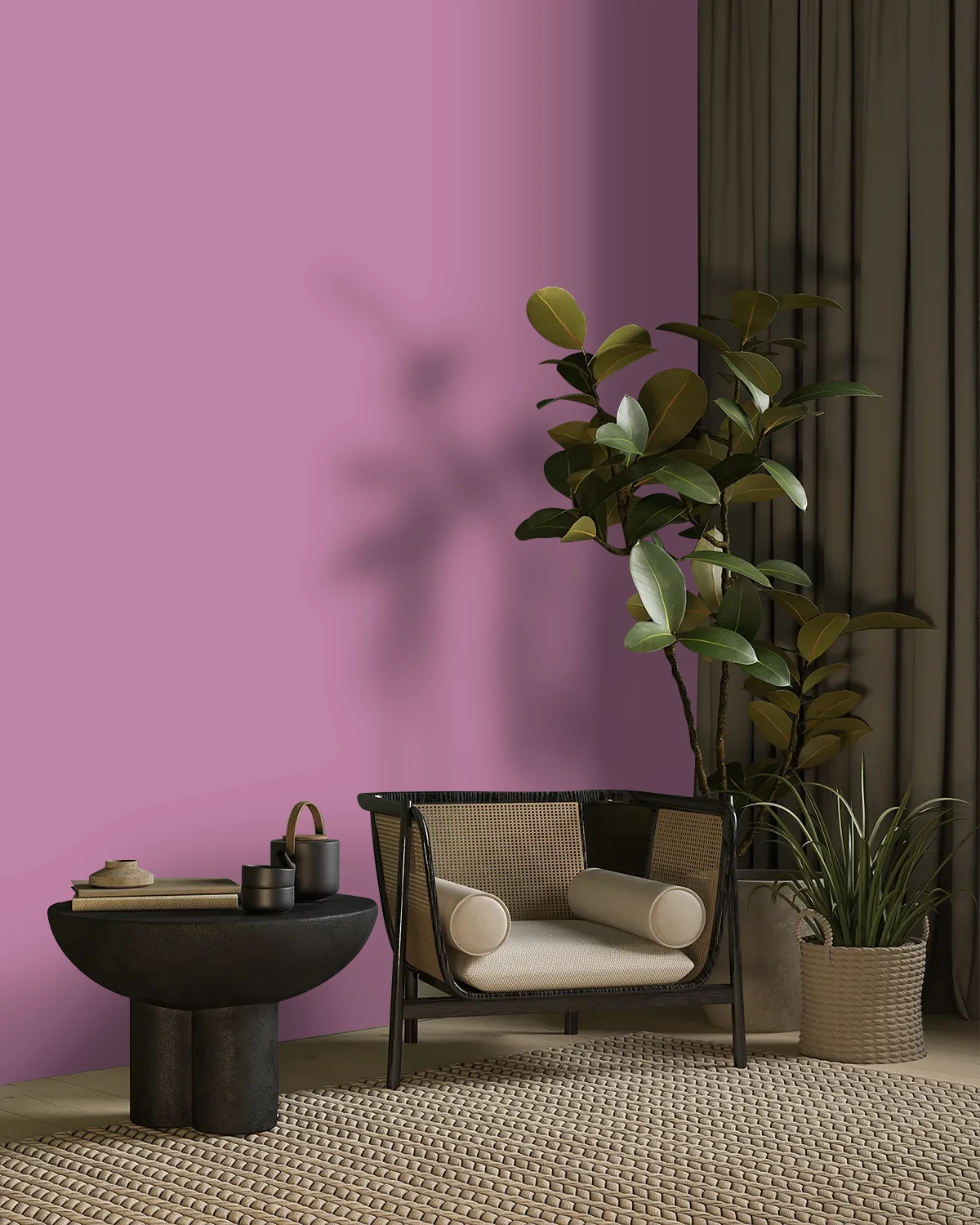Nippon Paint's PINK BOUQUET color on a beautifully decorated wall.