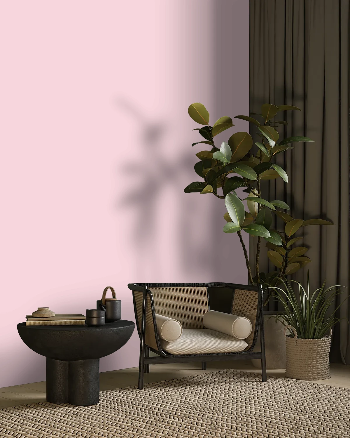 Nippon Paint's PINK CRUISER color on a beautifully decorated wall.