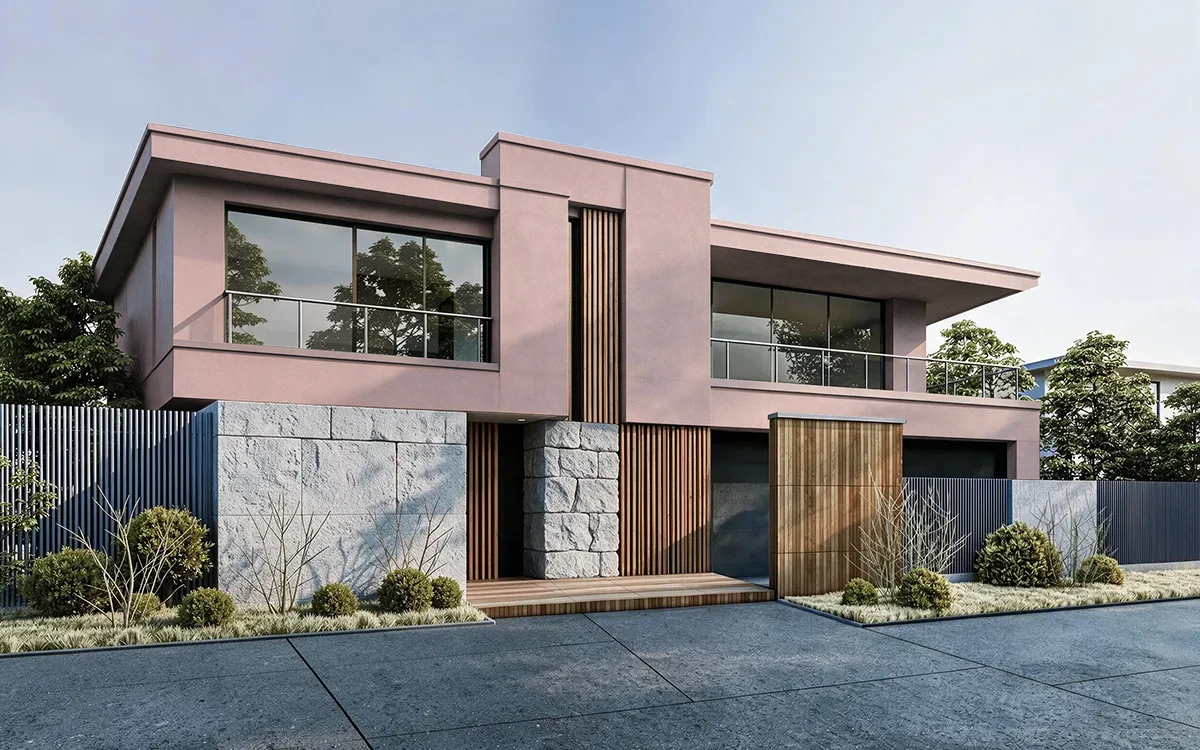 Nippon Paint's PINK STOCKINGS color on different wall surfaces.