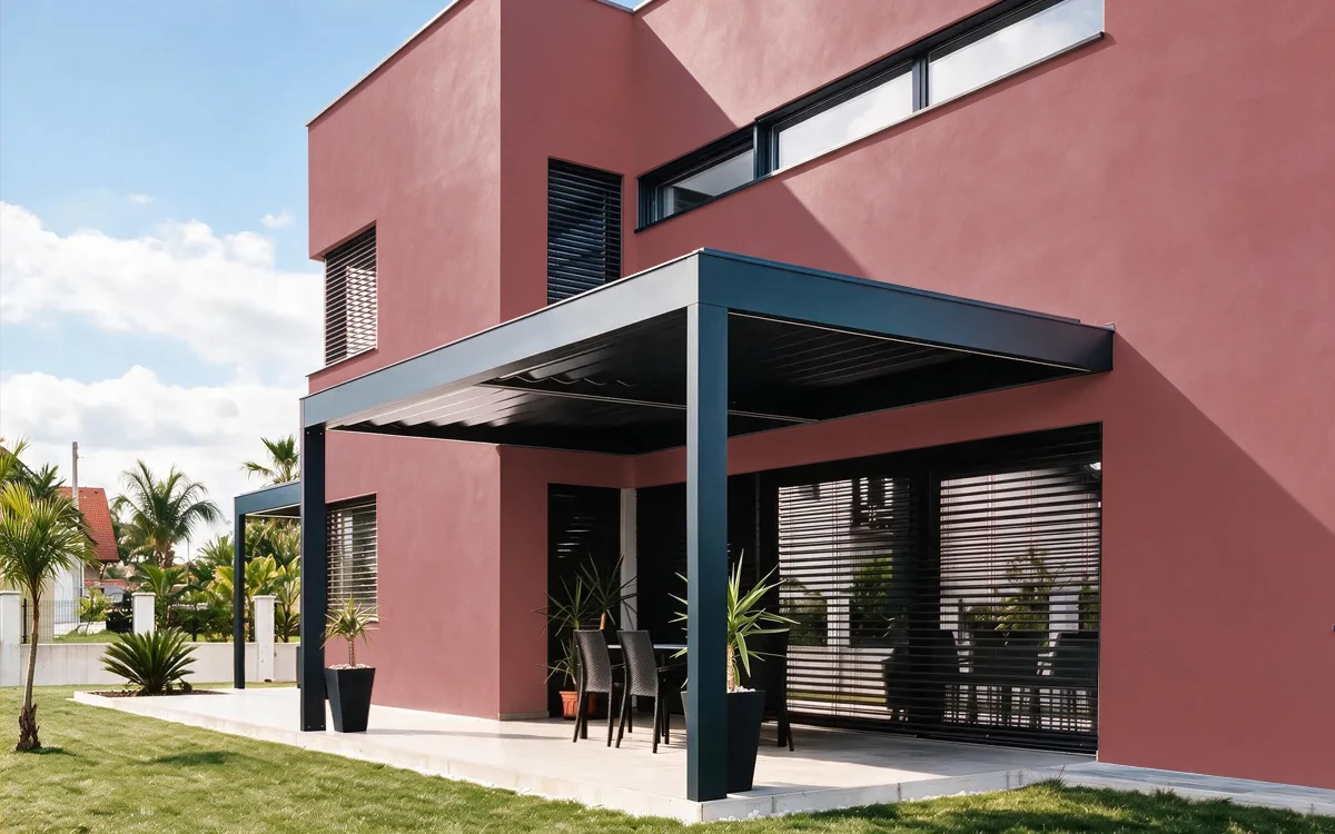 Nippon Paint's PIONEER RED color on different wall surfaces.