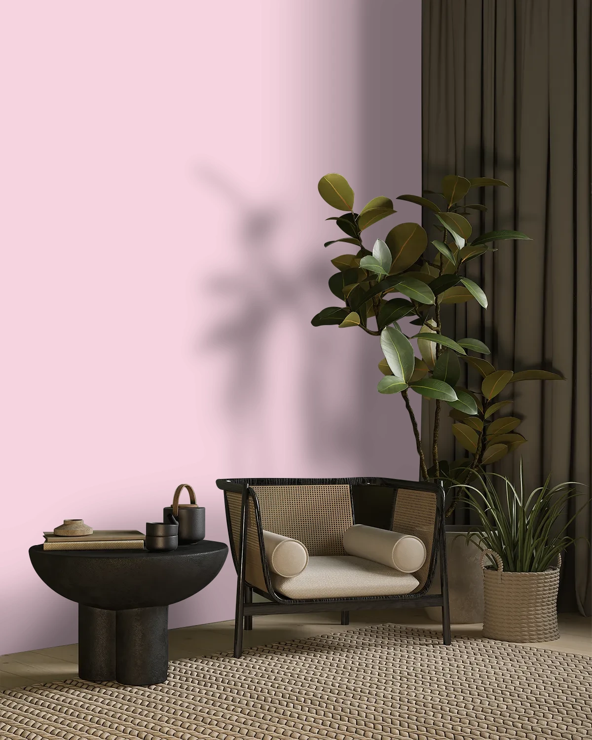 Nippon Paint's PISCEAN PINK color on a beautifully decorated wall.