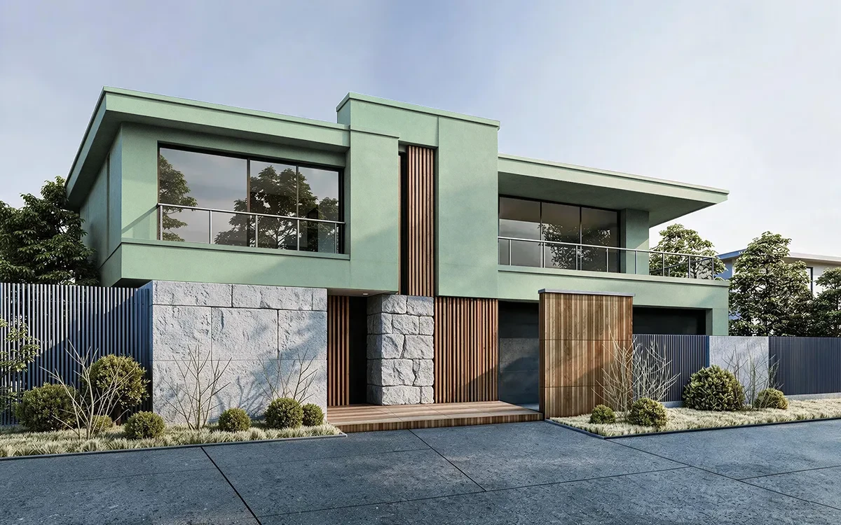 Nippon Paint's PISTACHIO color on different wall surfaces.