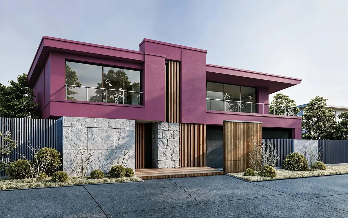 Nippon Paint's PIZAZZ color on different wall surfaces.