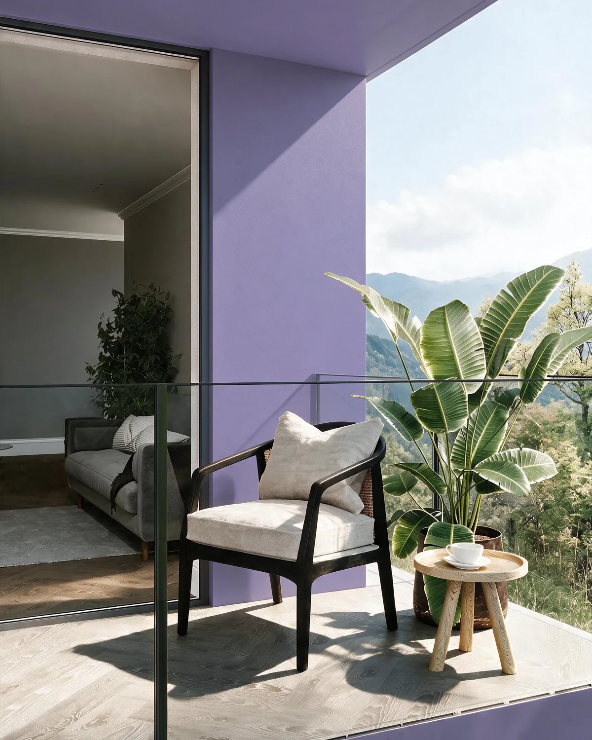 Nippon Paint's PLUM BURST color on a beautifully decorated wall.