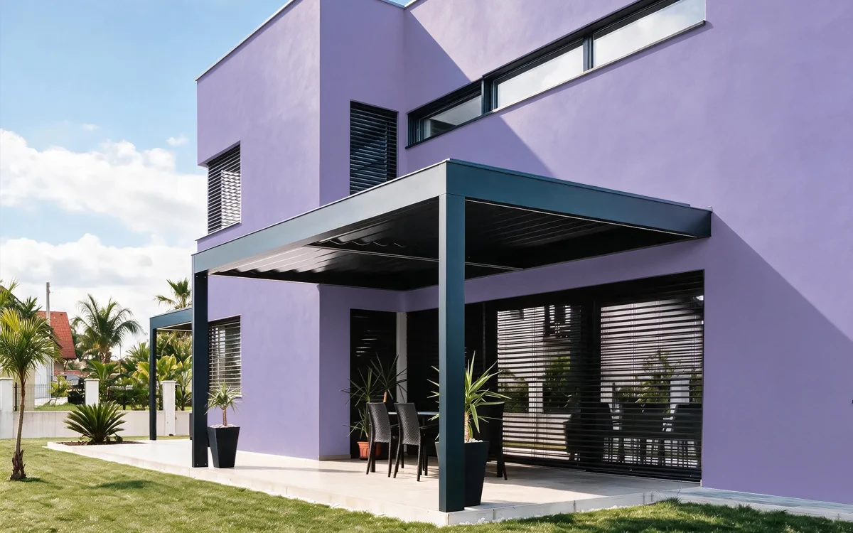 Nippon Paint's PLUM BURST color on different wall surfaces.