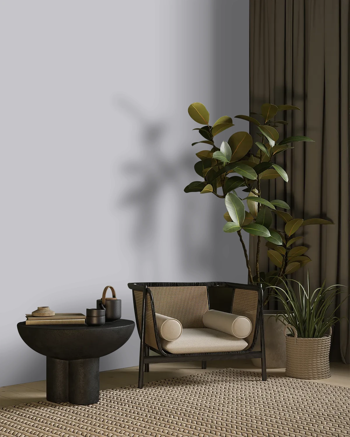 Nippon Paint's PLUM RADIANCE color on a beautifully decorated wall.