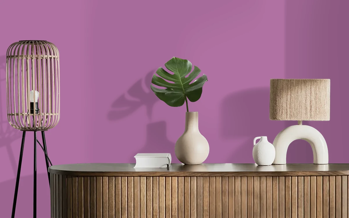 Nippon Paint's POET JUSTICE color on different wall surfaces.