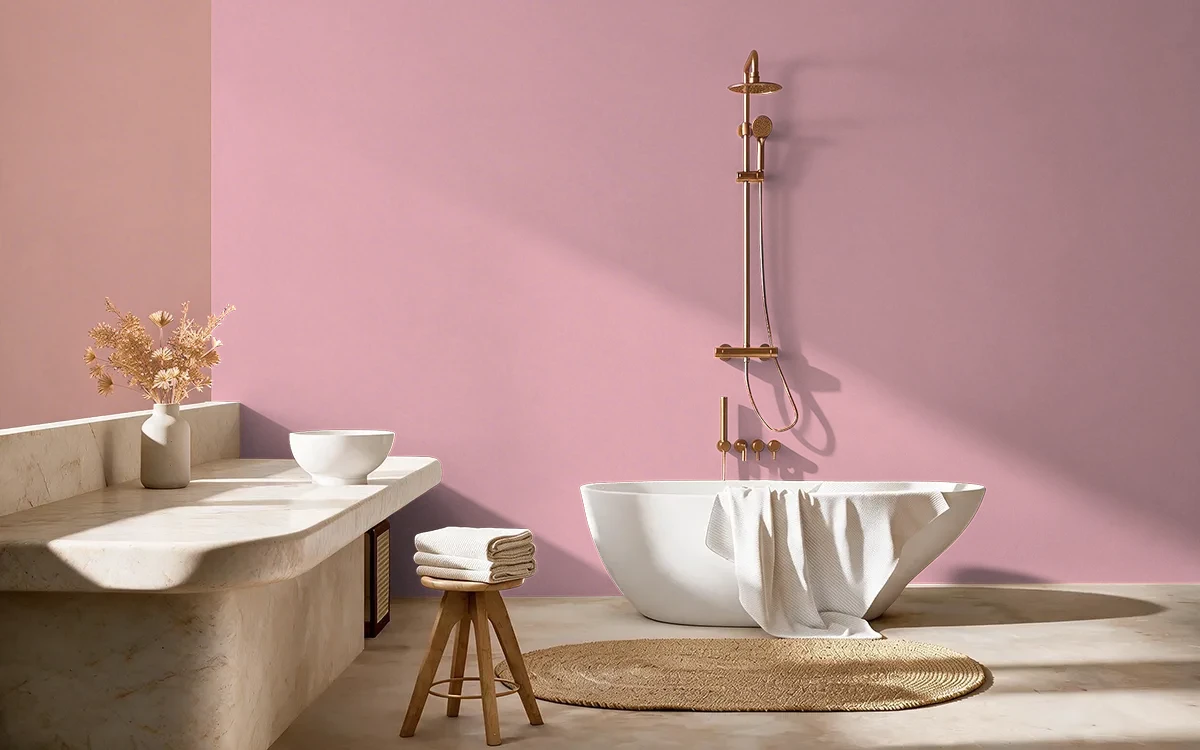 Nippon Paint's POMPONETTE color on different wall surfaces.