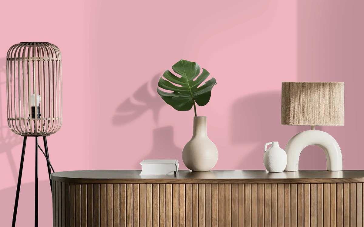 Nippon Paint's POMPONETTE color on different wall surfaces.